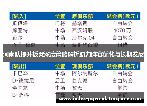 河南队提升板凳深度策略解析助力阵容优化与长期发展