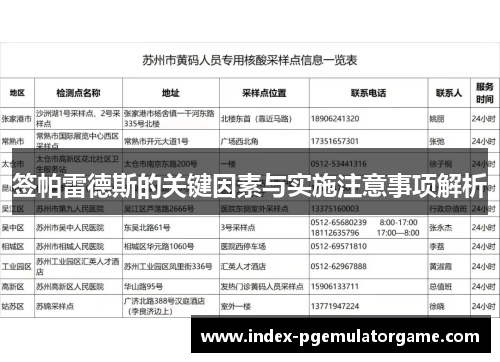 签帕雷德斯的关键因素与实施注意事项解析