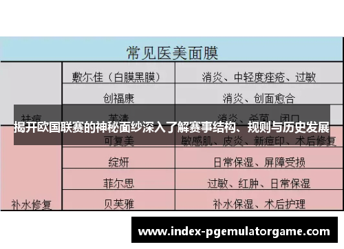 揭开欧国联赛的神秘面纱深入了解赛事结构、规则与历史发展